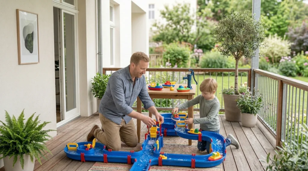 Vater spielt mit Kind im Freien - Beneversichert Makler für Kostenerstattungstarife für Kinder